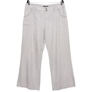 I.N.C 100% Linen Light Grey Casual Pants Size 12